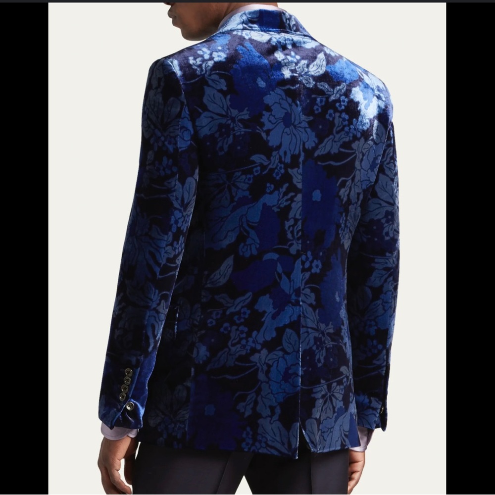 NWT Tom Ford Men's Oriental Floral Velvet Dinner Jacket